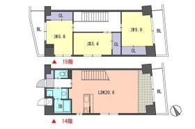 レジデンス住吉(3LDK/14階)の間取り写真