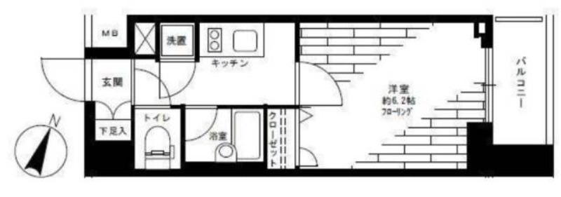 東京蒲田 スクエアタワー(1K/7階)の間取り写真
