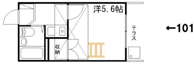 エージ―コート(1K/1階)の間取り写真