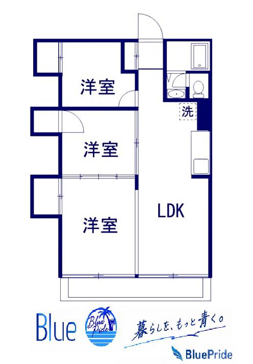 江ノ島フェアビュウ(3LDK/2階)の間取り写真