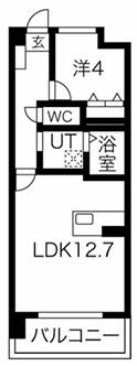 THE MUSE栗山(1LDK/8階)の間取り写真