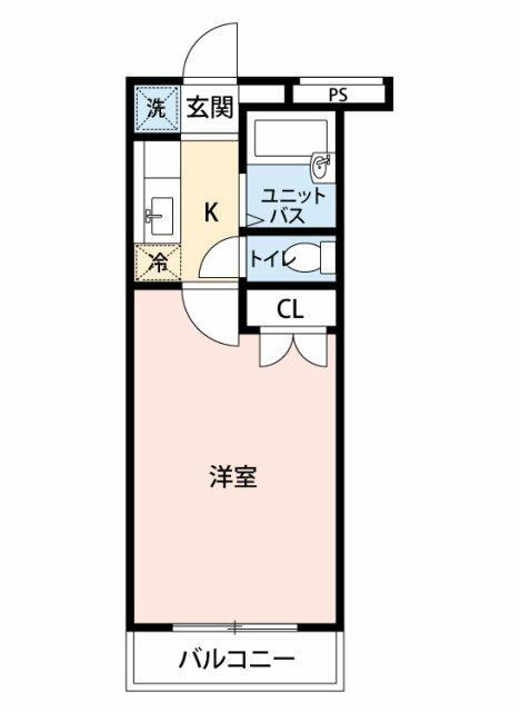 スカイコート馬込(1K/2階)の間取り写真