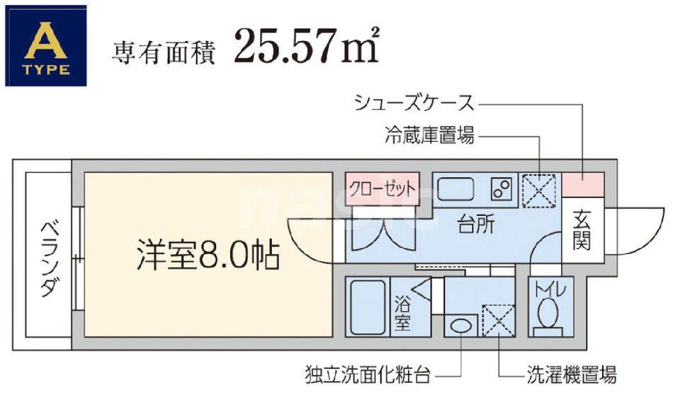 グランテラス八事広路町(1K/3階)の間取り写真