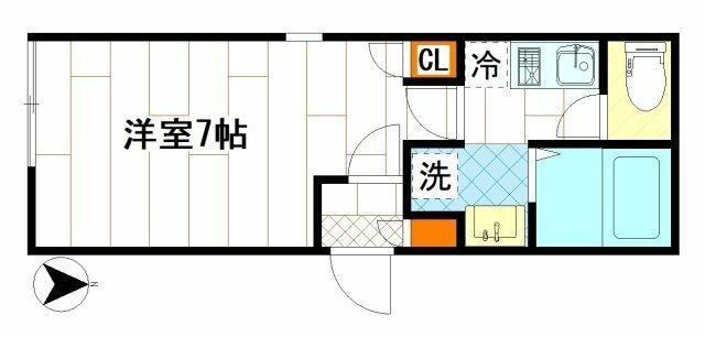 グランスクエア梶ケ谷(1K/1階)の間取り写真