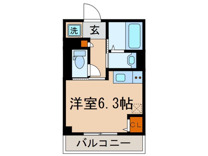 グランドワン(ワンルーム/4階)の間取り写真