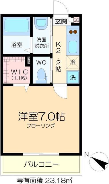 クレール千住(1K/1階)の間取り写真