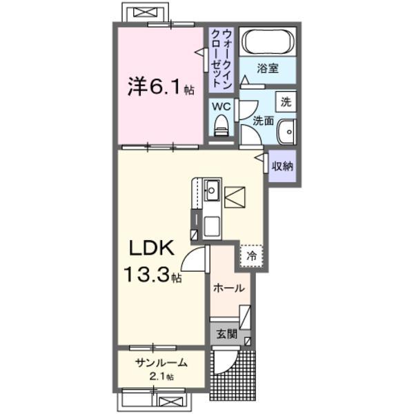 シルキーハイツⅦ(1LDK/1階)の間取り写真