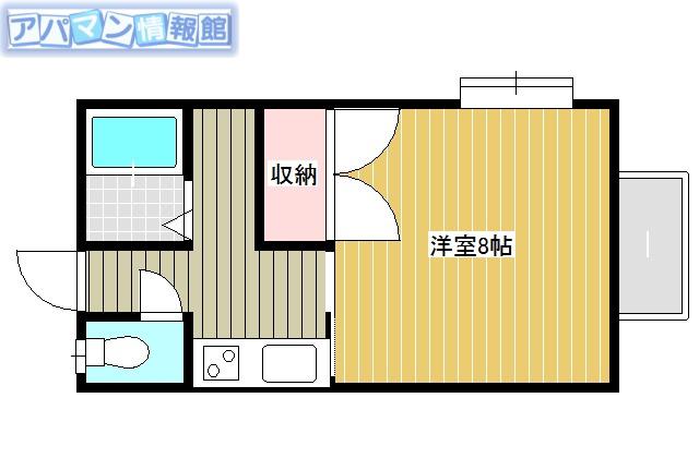コーポリブ(1K/1階)の間取り写真