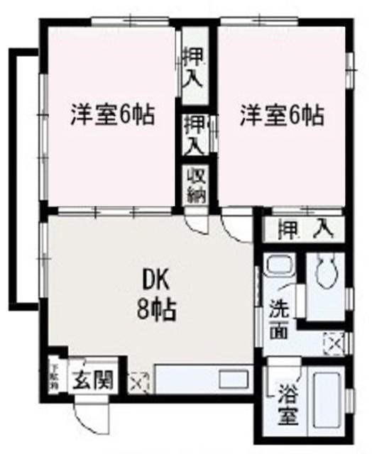第2コーポ山喜(2DK/2階)の間取り写真