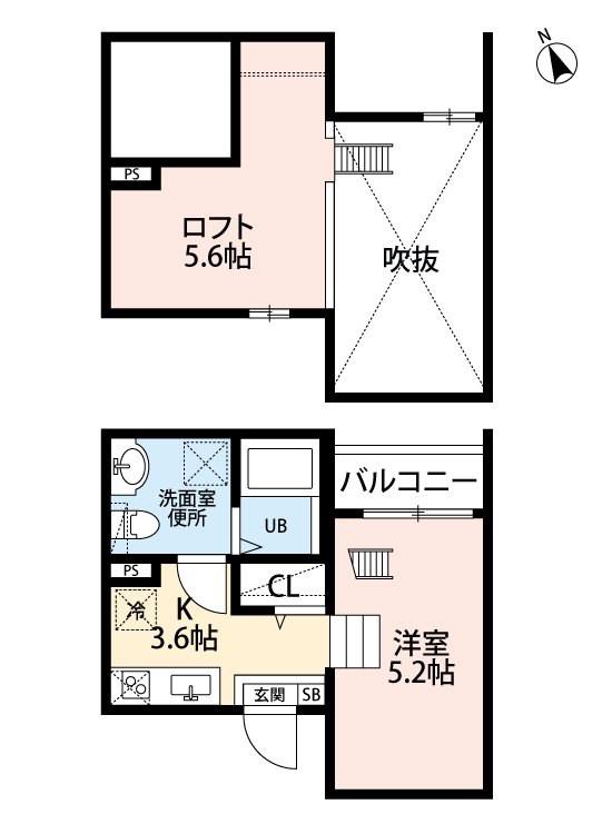 FIORE(1K/1階)の間取り写真