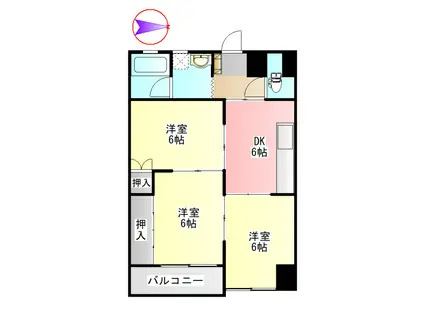 アーバン寿(3DK/1階)の間取り写真