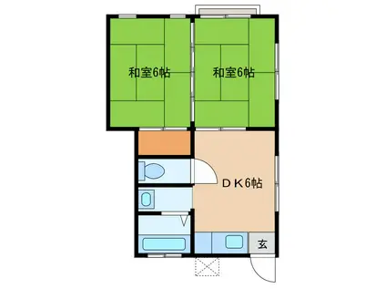 麻生アパート(2DK/2階)の間取り写真