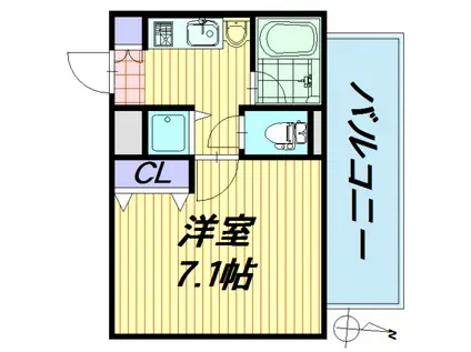 プレサンス覚王山D(1K/7階)の間取り写真