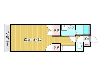 グリニッヂヴィレッジ(1K/5階)の間取り写真