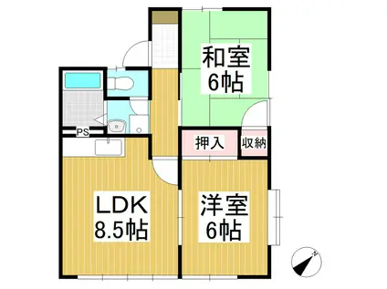 マンション高寺B棟(2DK/1階)の間取り写真
