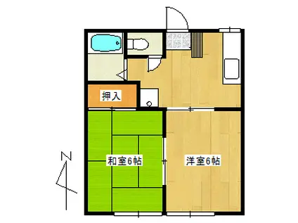 ピアクリスタル(2K/2階)の間取り写真