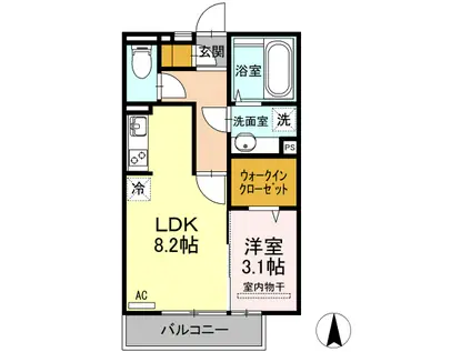 コンフィデンスK.S近見(1LDK/2階)の間取り写真
