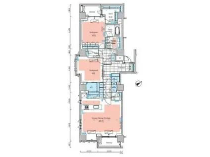 パークアクシスプレミア南青山五丁目(2SLDK/6階)の間取り写真