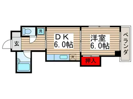 プルミエール清岡(1DK/3階)の間取り写真