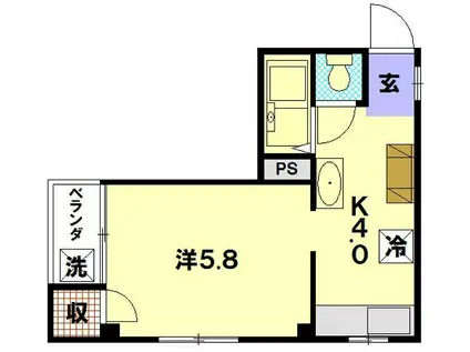 コーポマツタケ(1K/3階)の間取り写真