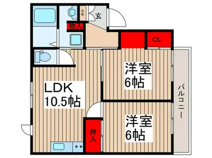レジデンスくすのき台(2LDK/1階)の間取り写真