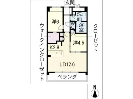 KMRさくら(2LDK/3階)の間取り写真