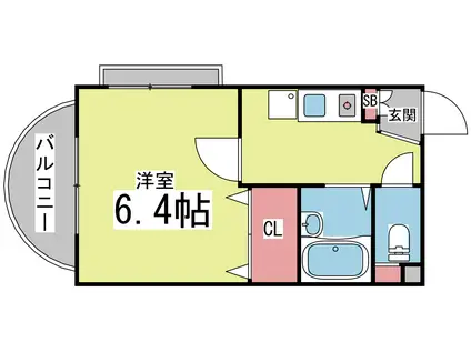 リバーサイドアベニューII(1K/1階)の間取り写真