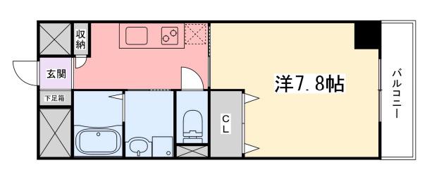 インタービレッジ土山(1K/2階)の間取り写真