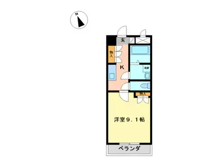 アメニティ大蒲(1K/1階)の間取り写真