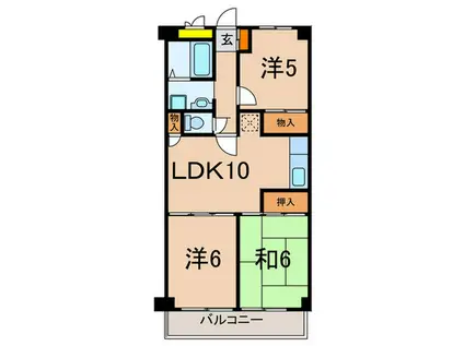 ワコーハイツ鷺沼(3LDK/1階)の間取り写真