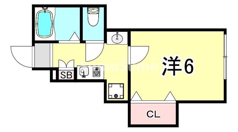 秋桜ハイツ(1K/1階)の間取り写真