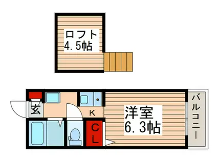 マイパレス(ワンルーム/2階)の間取り写真