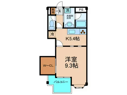 エクセレント宮脇(1DK/4階)の間取り写真