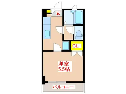 真砂山元マンション(1K/6階)の間取り写真