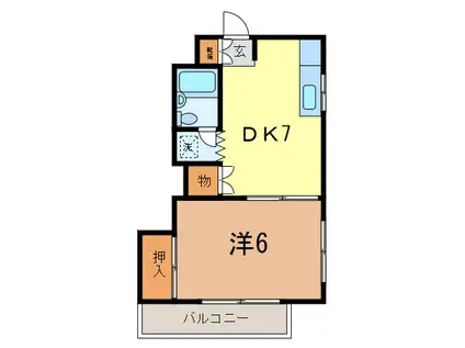 エコーハイツ(1DK/2階)の間取り写真