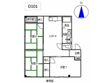 リバーシティ杉森CD(3LDK/1階)の間取り写真