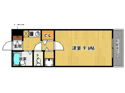 プレステージ室見(1K/3階)の間取り写真