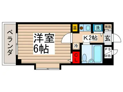 ハウス 幕張(1K/2階)の間取り写真