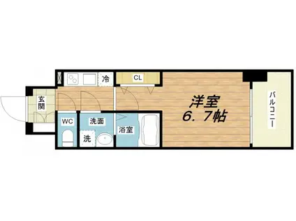 QUINTET NAMBA(1K/5階)の間取り写真