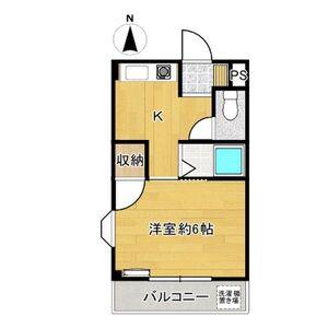 津之江パークハイツ2号館(1DK/4階)の間取り写真