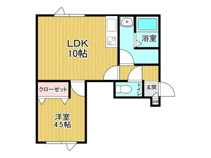 COURT POLARIS(1LDK/1階)の間取り写真
