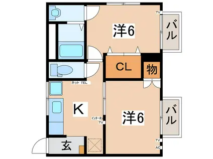 リバティライフ(2K/3階)の間取り写真