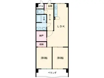 サンテラス福井(2SLDK/1階)の間取り写真