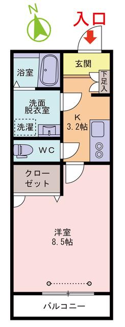 ドリームホームIII(1K/1階)の間取り写真