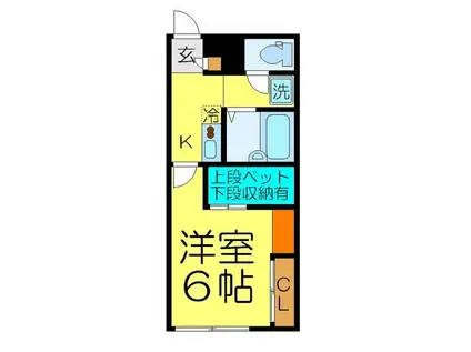 レオパレスハーナ(1K/4階)の間取り写真