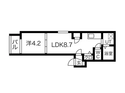 ルミエール鴻池新田(1LDK/1階)の間取り写真