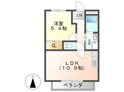 イルマーレ(1LDK/1階)の間取り写真