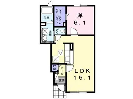 プレジール(1LDK/1階)の間取り写真
