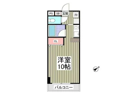 ベル・メゾン(ワンルーム/2階)の間取り写真