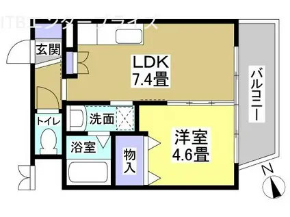 ソルトシティ浜松(1LDK/8階)の間取り写真